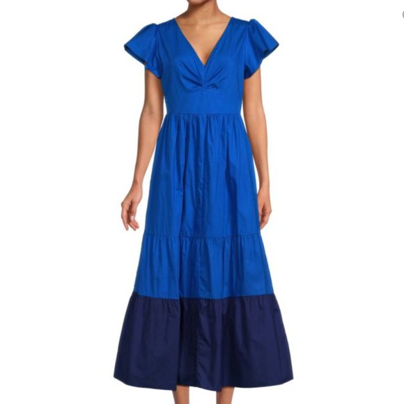 Kensie - Two Tone Tiered Maxi Dress NWT Size 12 - Picture 1 of 7